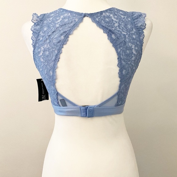INC International Concepts Lace Trim Blue Bralette - Picture 3 of 9